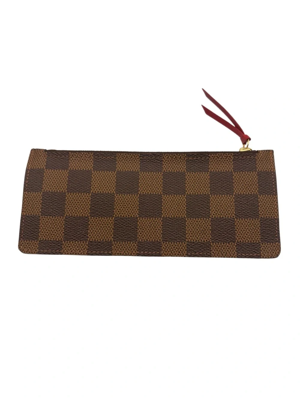 Louis Vuitton Damier Ebene Continental Wallet with Red Accents